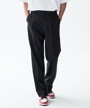 세미와이드 원턱 울 슬랙스 [BLACK]