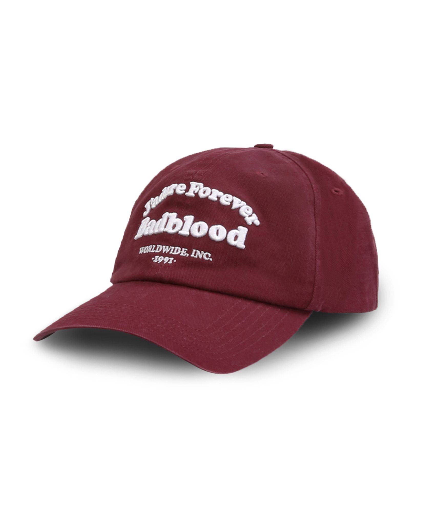 MUSINSA公式 | BADBLOOD Cloud Logo Ball Cap - Burgundy