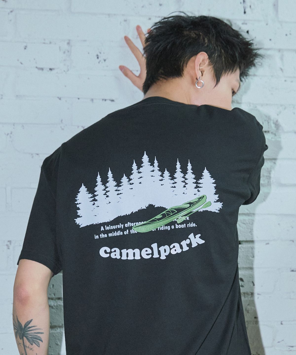 카멜워크(CAMEL WORK) 카멜 파크 반팔티셔츠(블랙)