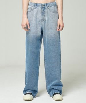 그라데이션 와이드 데님 팬츠 (블루)