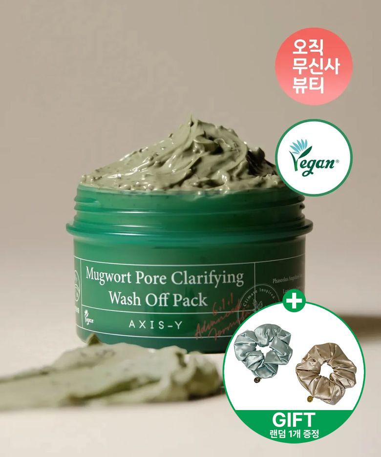 쑥 모공정화 워시오프 팩 100ml+스크런치 랜덤 1종 증정