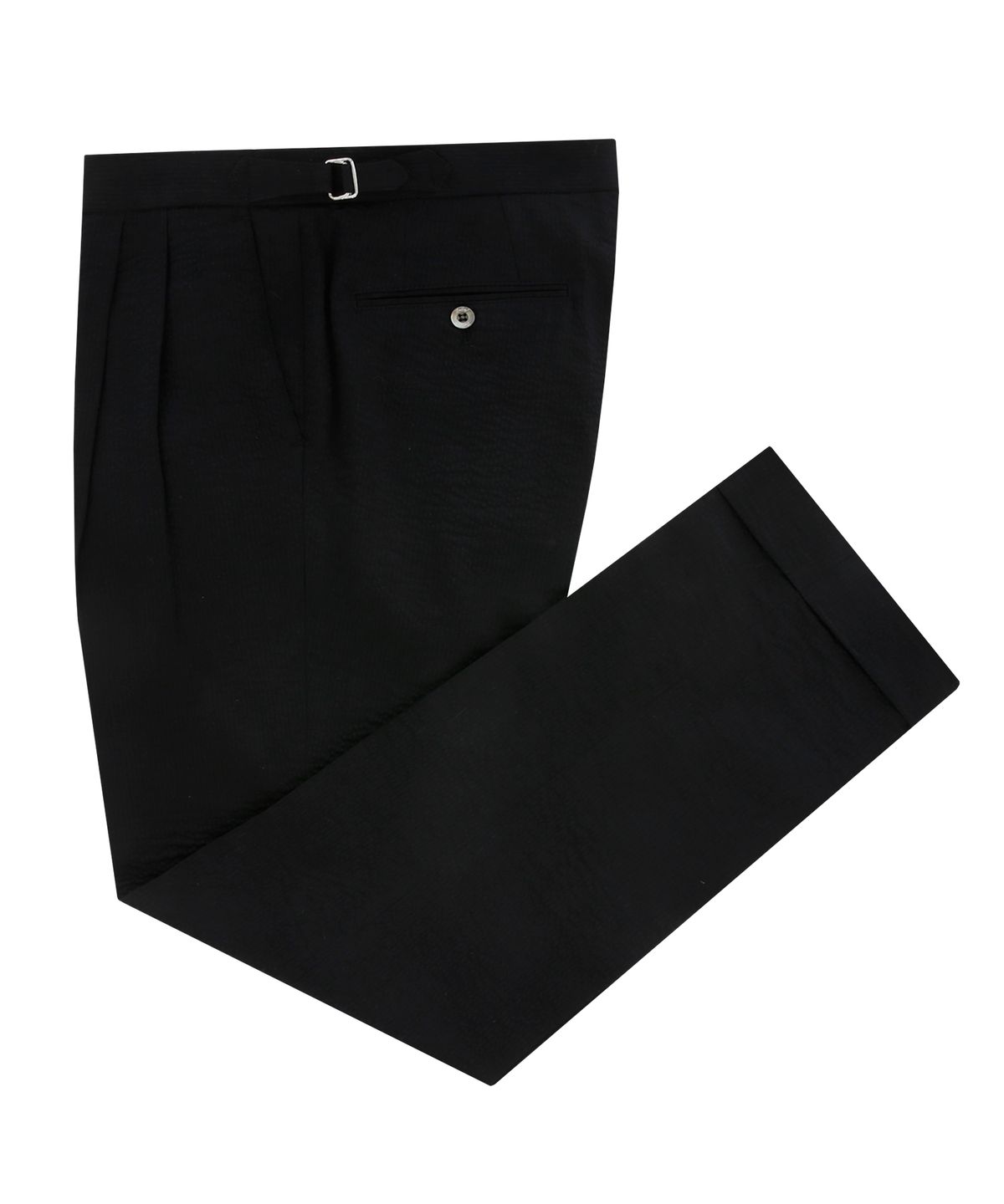 벨리프(BELLIEF) seersucker two tuck adjust pants (Black)