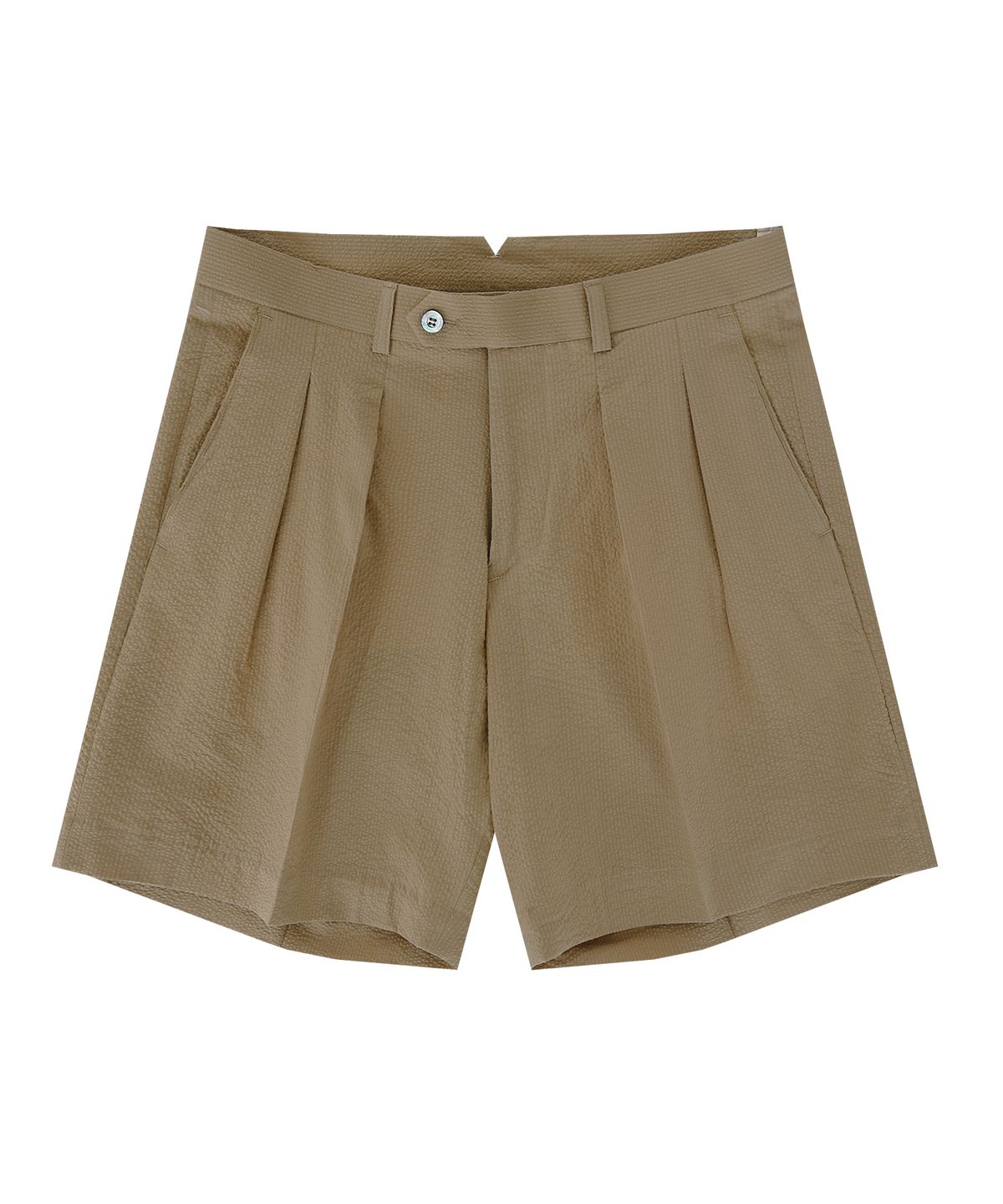 벨리프(BELLIEF) seersucker two tuck shorts (Beige)
