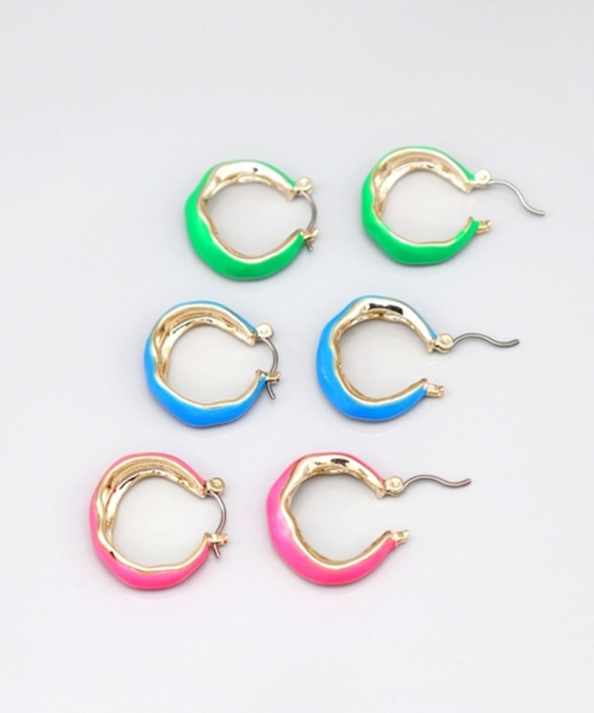 봉보(BONBEAU) Fancy color epoxy hoop Eearings 비비드 네온 컬러 포인트 볼드 후프 귀걸이