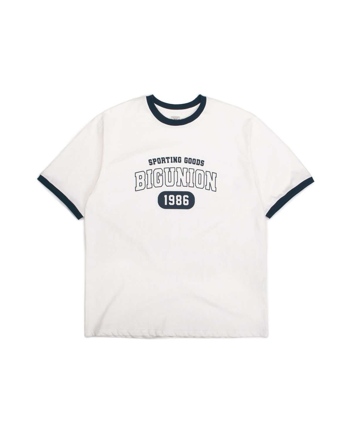 빅유니온(BIG UNION) BU 1986 Logo T-Shirts / Off White (Navy)