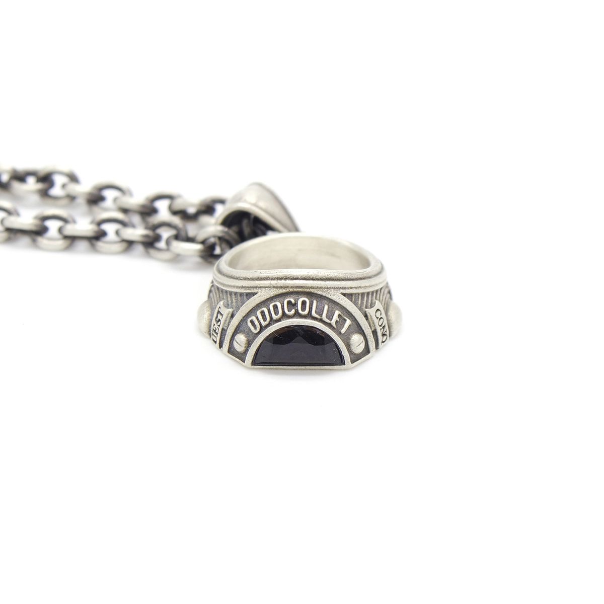 오드콜렛(ODDCOLLET) Eye officer ring necklace (black)
