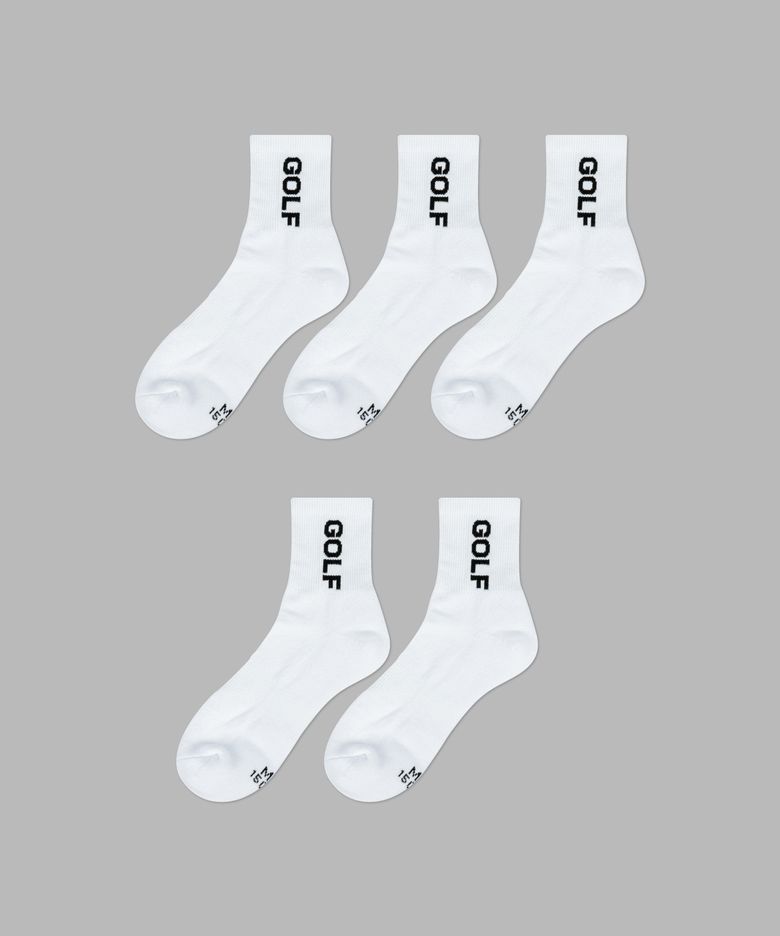 [5PACK] 1507 애슬레틱 골프 포인트 삭스 _ 스노우 화이트
