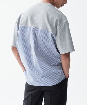 셔츠 패널드 티셔츠 [GREY]