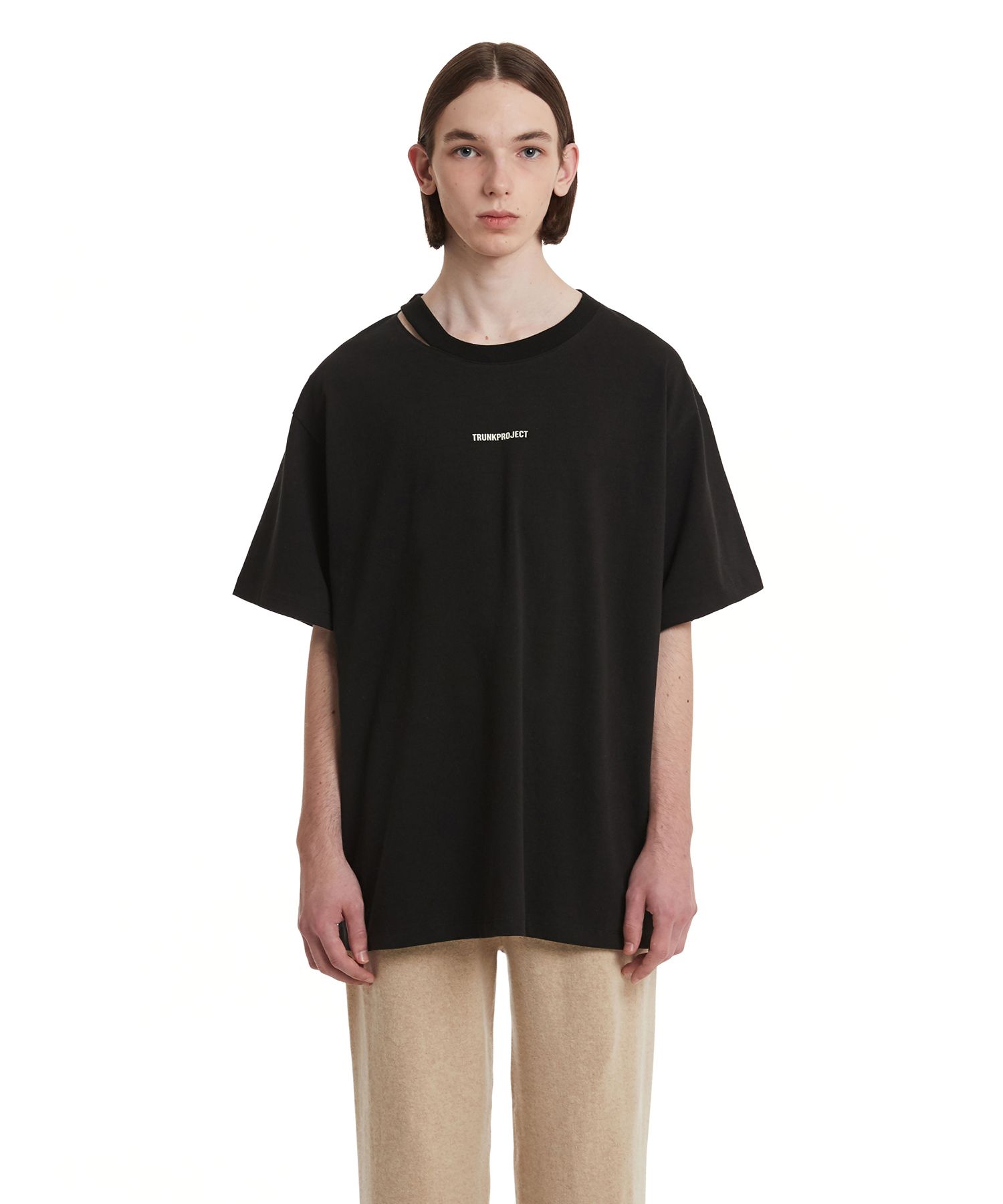 MUSINSA公式 | TRUNK PROJECT Ver 3. Ripped Hole T Shirts / Supima_Black 