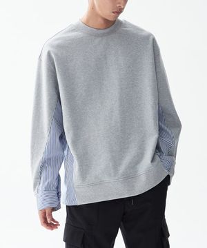 셔츠 패널드 스웻셔츠 [그레이]