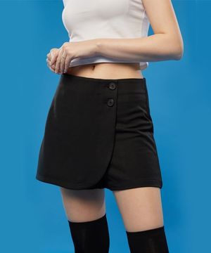 WOMEN 슬림 세미 미니스커트 [치마바지] BLACK