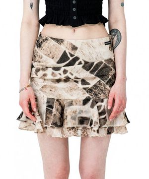 드레이핑 프릴 스커트 [브라운]