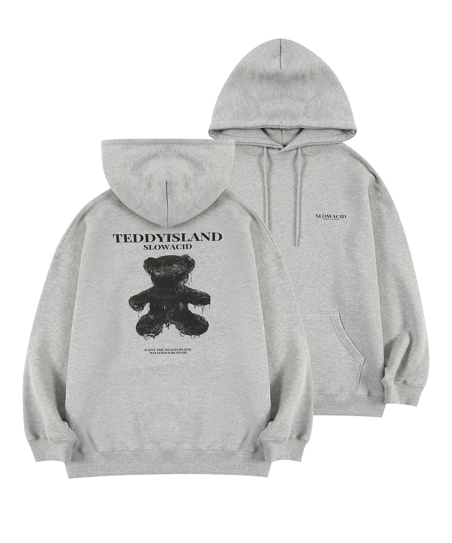 MUSINSA | SLOWACID [TEDDY ISLAND X SLOWACID] OIL TEDDY HOODIE