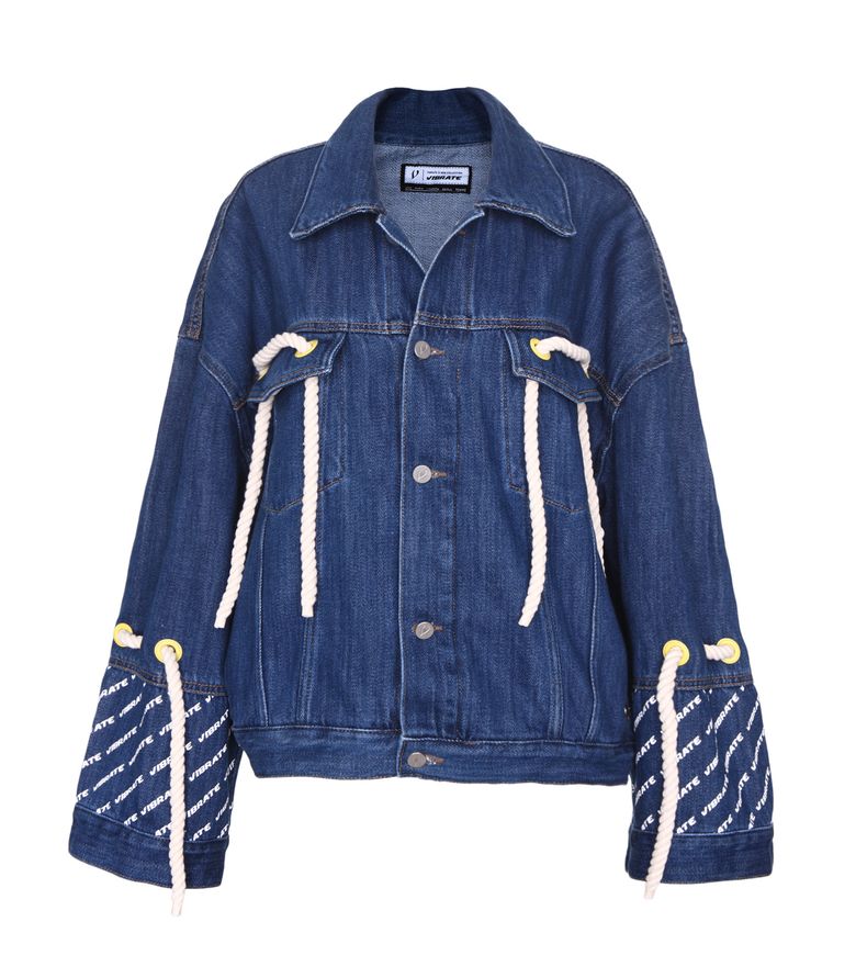 ROPE DETAIL AMERICAN DENIM JACKET (BLUE)