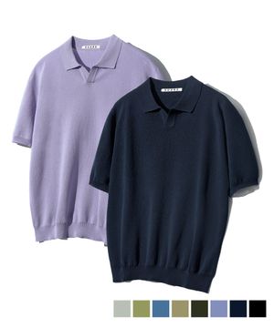 [리뉴얼 ver.] 린넨 카라 하프 니트 - 9 COLOR