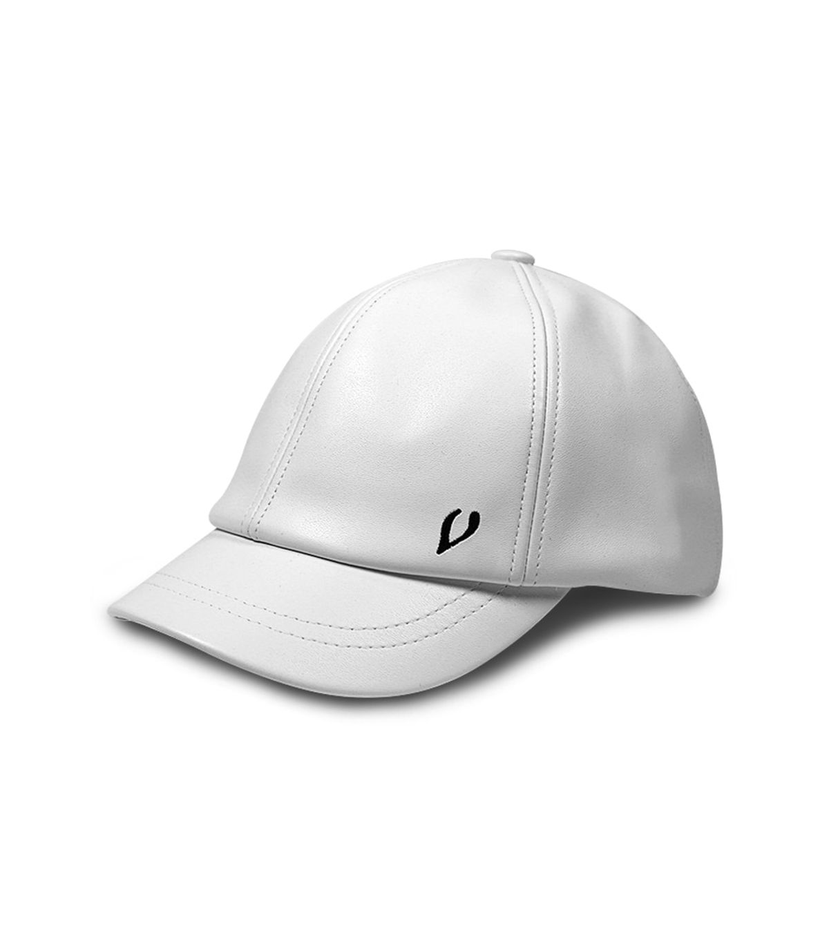 바이브레이트(VIBRATE) BLACK LINE - RIDING LEATHER BALL CAP (WHITE)