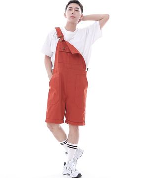 데크 와이드빕 퍼티그 테이퍼드 오버롤 쇼츠 WFT-602S 브릭