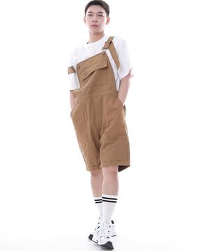 데크 와이드빕 퍼티그 테이퍼드 오버롤 쇼츠 WFT-602S 카멜