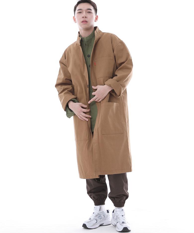 퍼티그 롤업 롱 트렌치 버튼코트 FBL-700 카멜