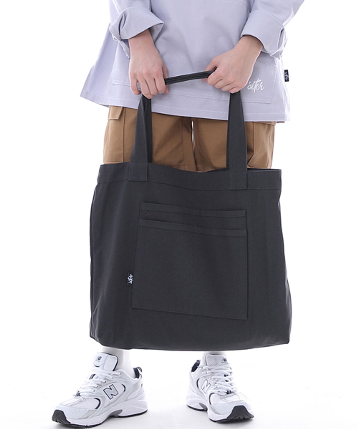 세인트크루(SAINTCREW) 프리스타일 라이프 심플 빅사이즈 에코백 FLB-102 차콜