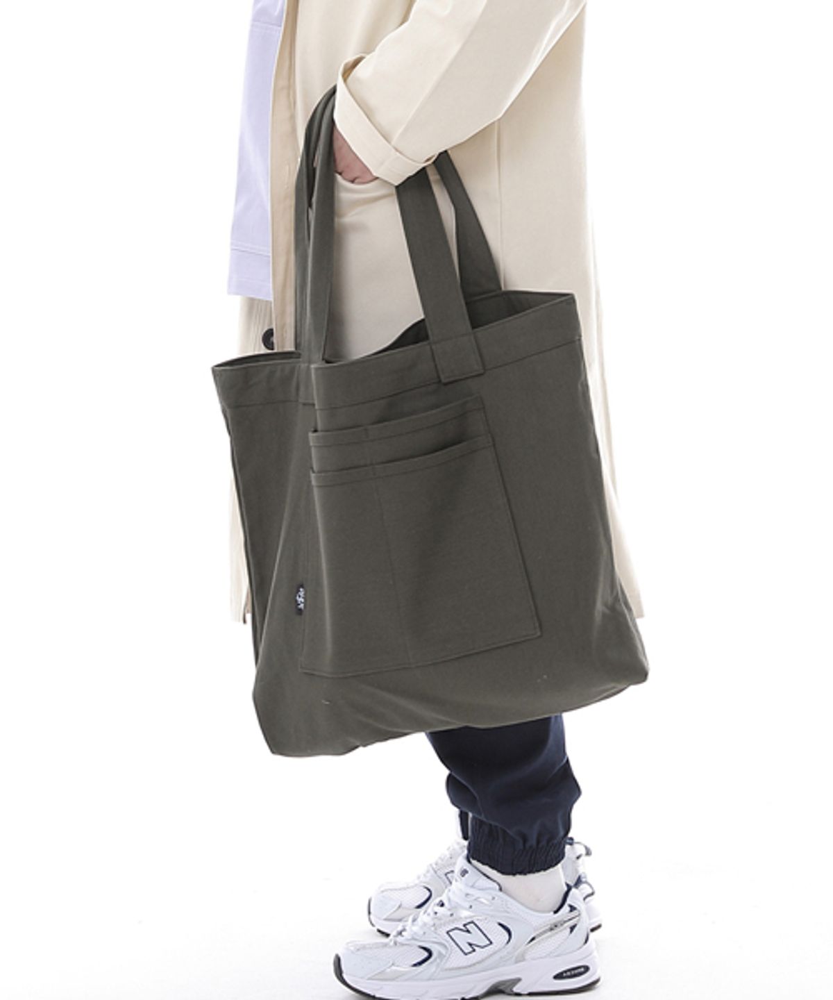세인트크루(SAINTCREW) 프리스타일 라이프 심플 빅사이즈 에코백 FLB-102 카키