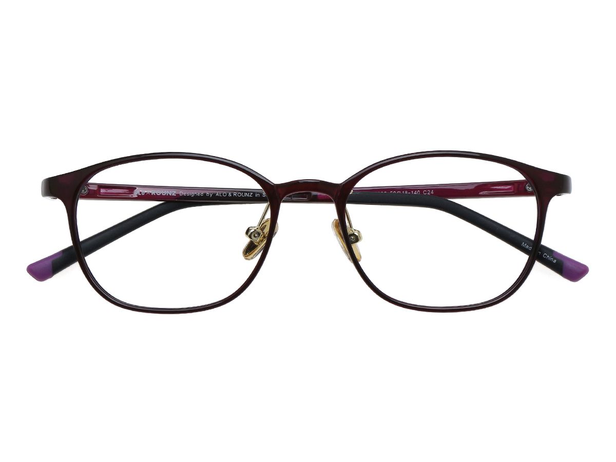 알로아이웨어(ALO EYEWEAR) [ALOXROUNZ] AR5038A C24 초경량 울템 퍼플 스퀘어 안경