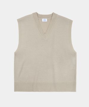 시티보이 브이넥 니트베스트_베이지