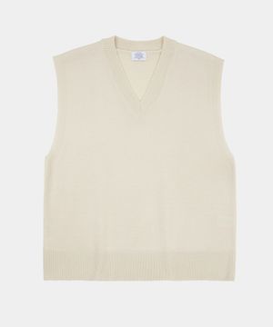 시티보이 브이넥 니트베스트_아이보리