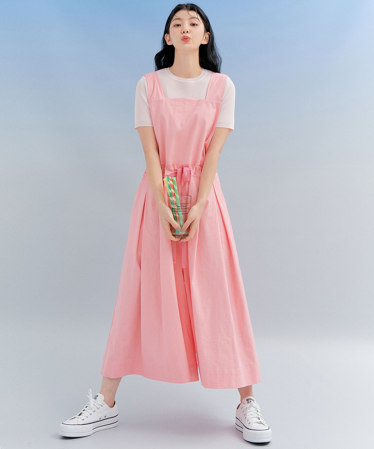 제로스트릿(ZEROSTREET) LINEN OVERALL / PINK