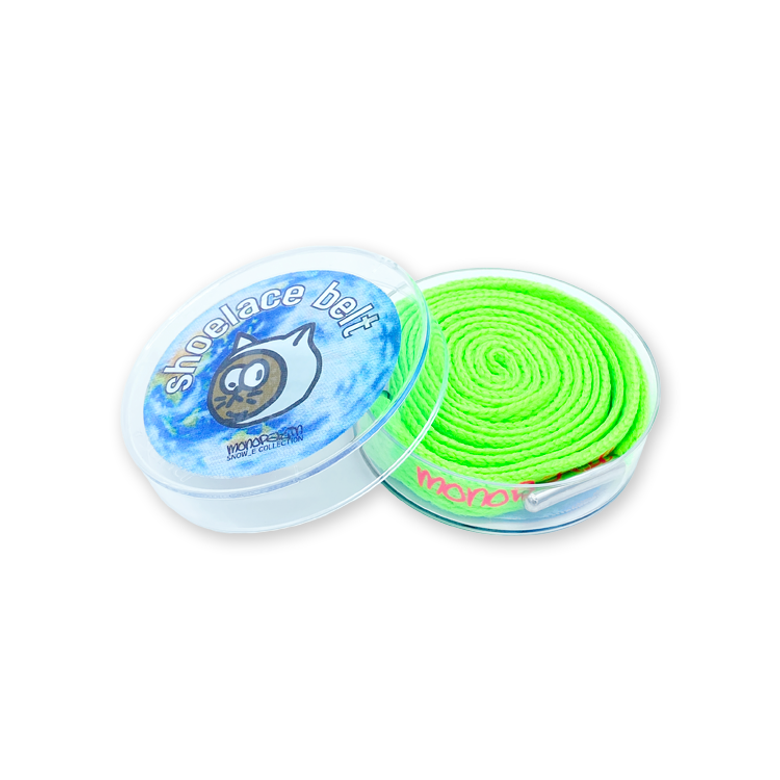 night light shoelace belt - safety green / reflective pink