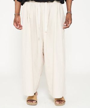 린넨 배기 와이드 팬츠 아이보리