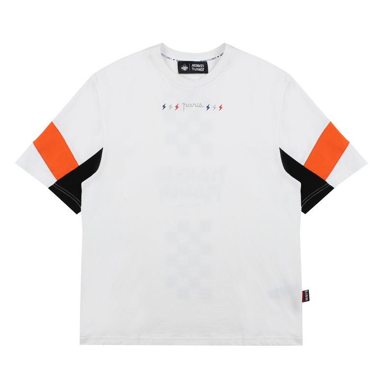 공용  블럭배색소매 레귤러핏 반팔티셔츠/MM1WTS01U WHITE