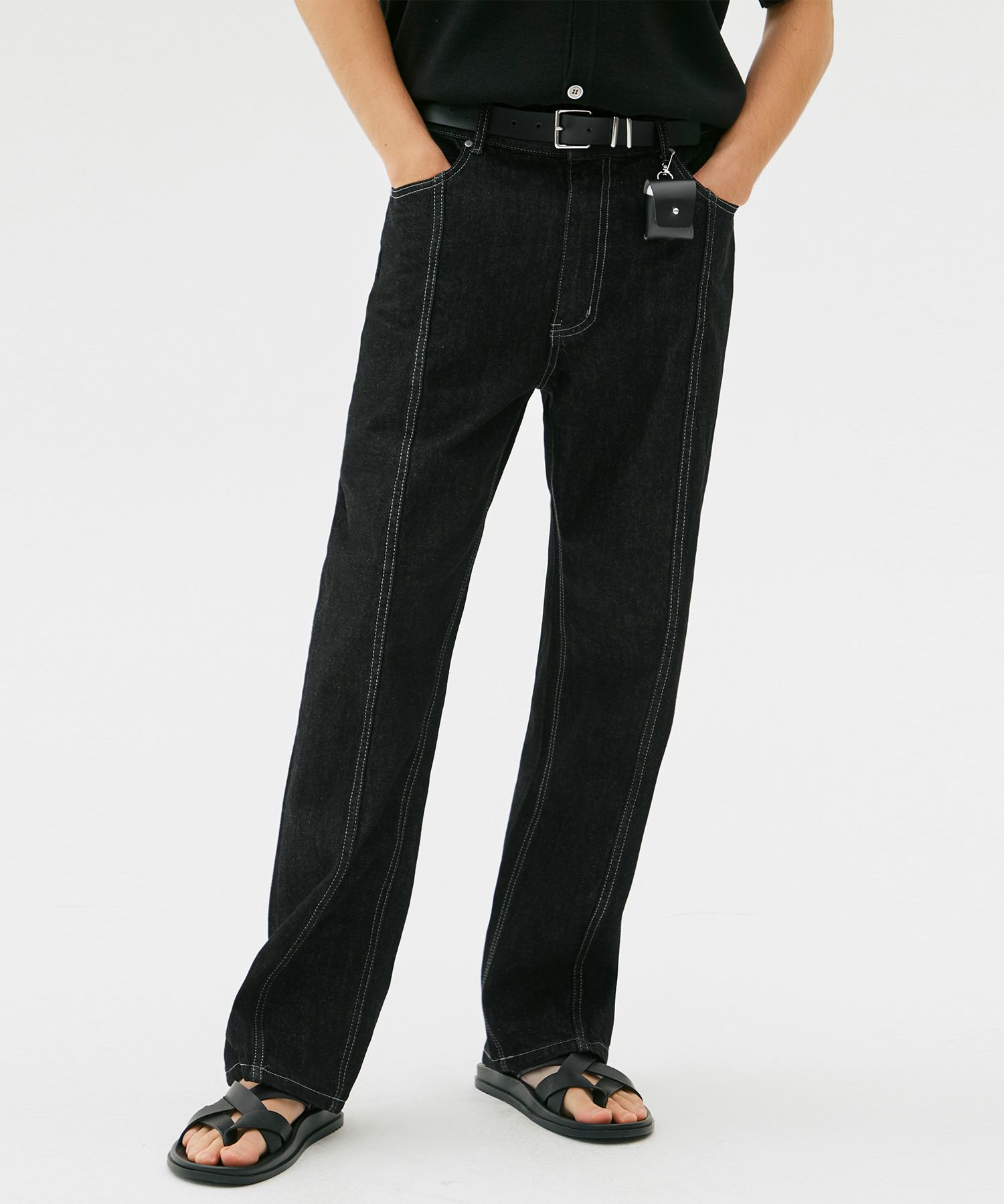 ★TRILLION★ Washed Stitch Denim Pants INDIGO TRSDPT01IDG MUSINSA | TRILLION WASHED STITCH DENIM PANTS_INDIGO