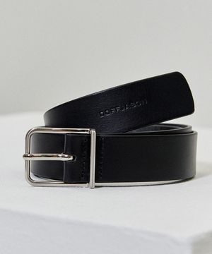 심플 스퀘어 하드레더 벨트
