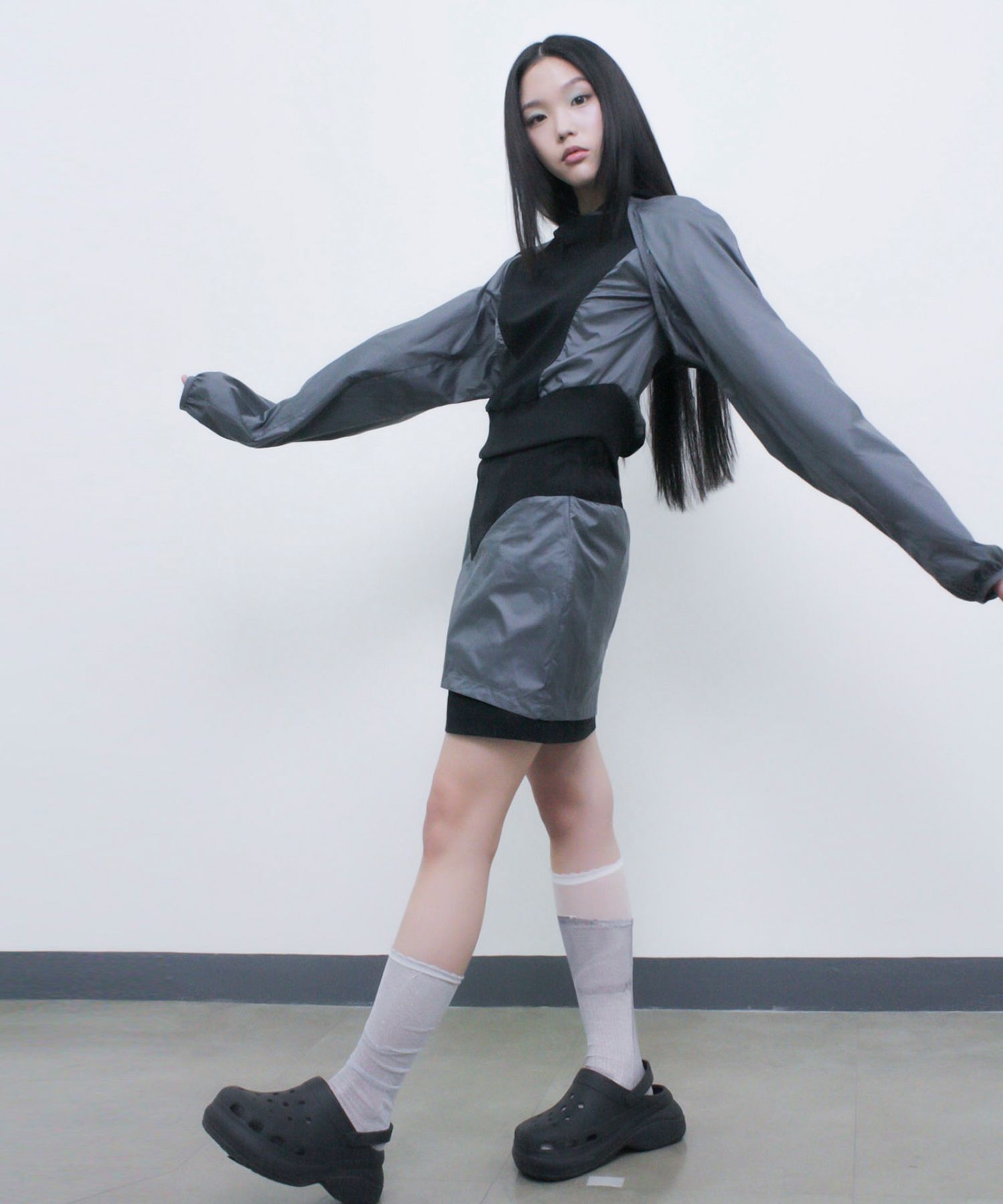 MUSINSA | OJOS 2-way Hoodie Bolero / Black