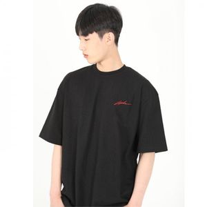 (공용) 시그니처 로고  레드 - (블랙 20수 오버핏)