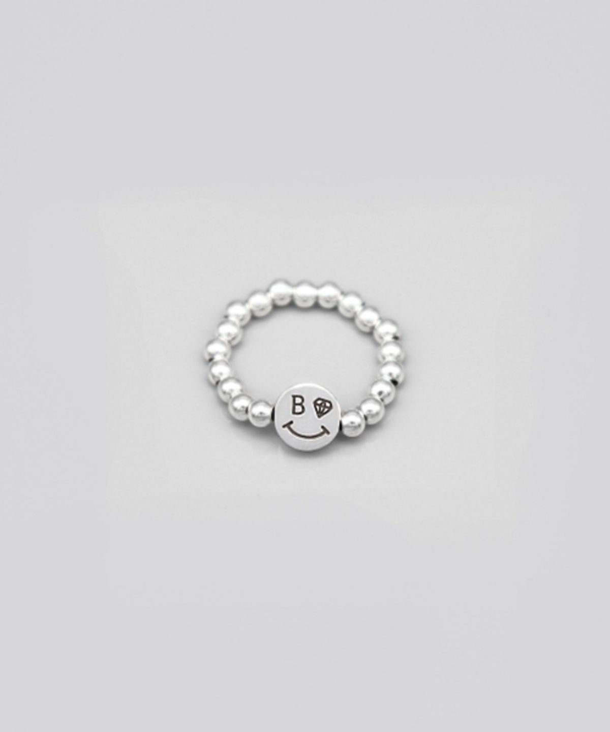 봉보(BONBEAU) 3mm 실버볼 스마일 밴딩 반지