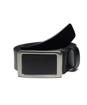 로고 스퀘어 하드레더 벨트