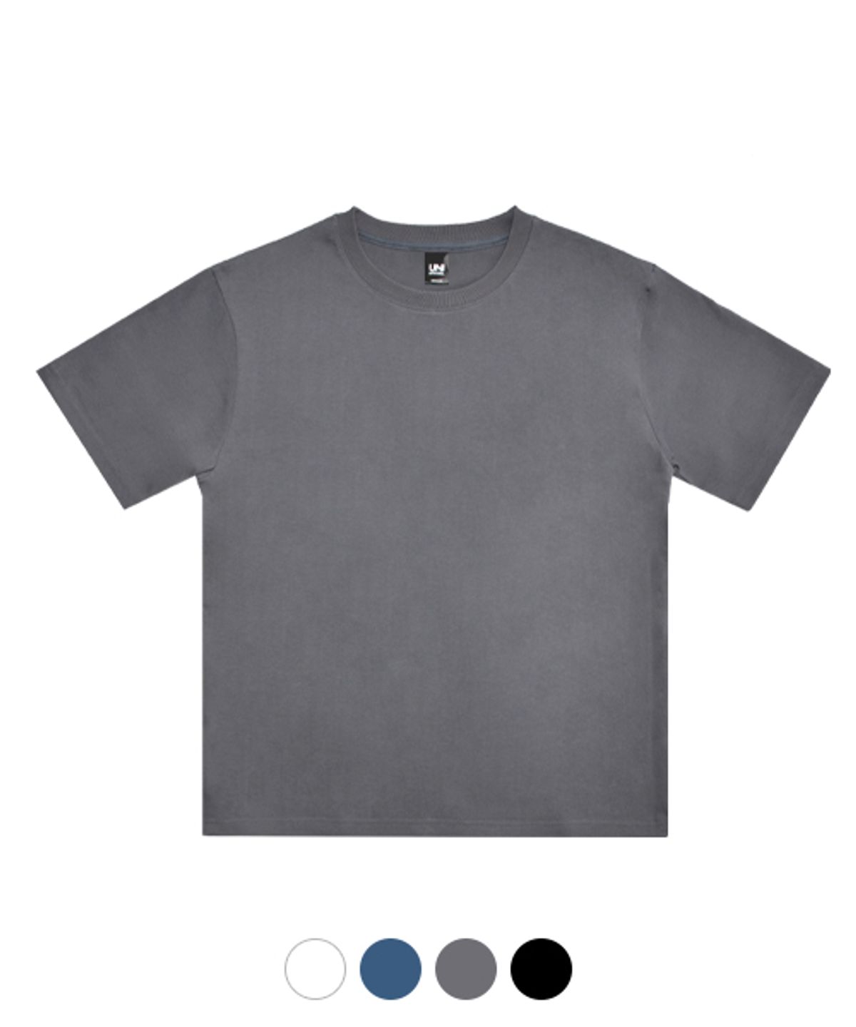 유니어패럴(UNI APPAREL) 릴렉스 핏 미드웨이트 반팔티 다크그레이