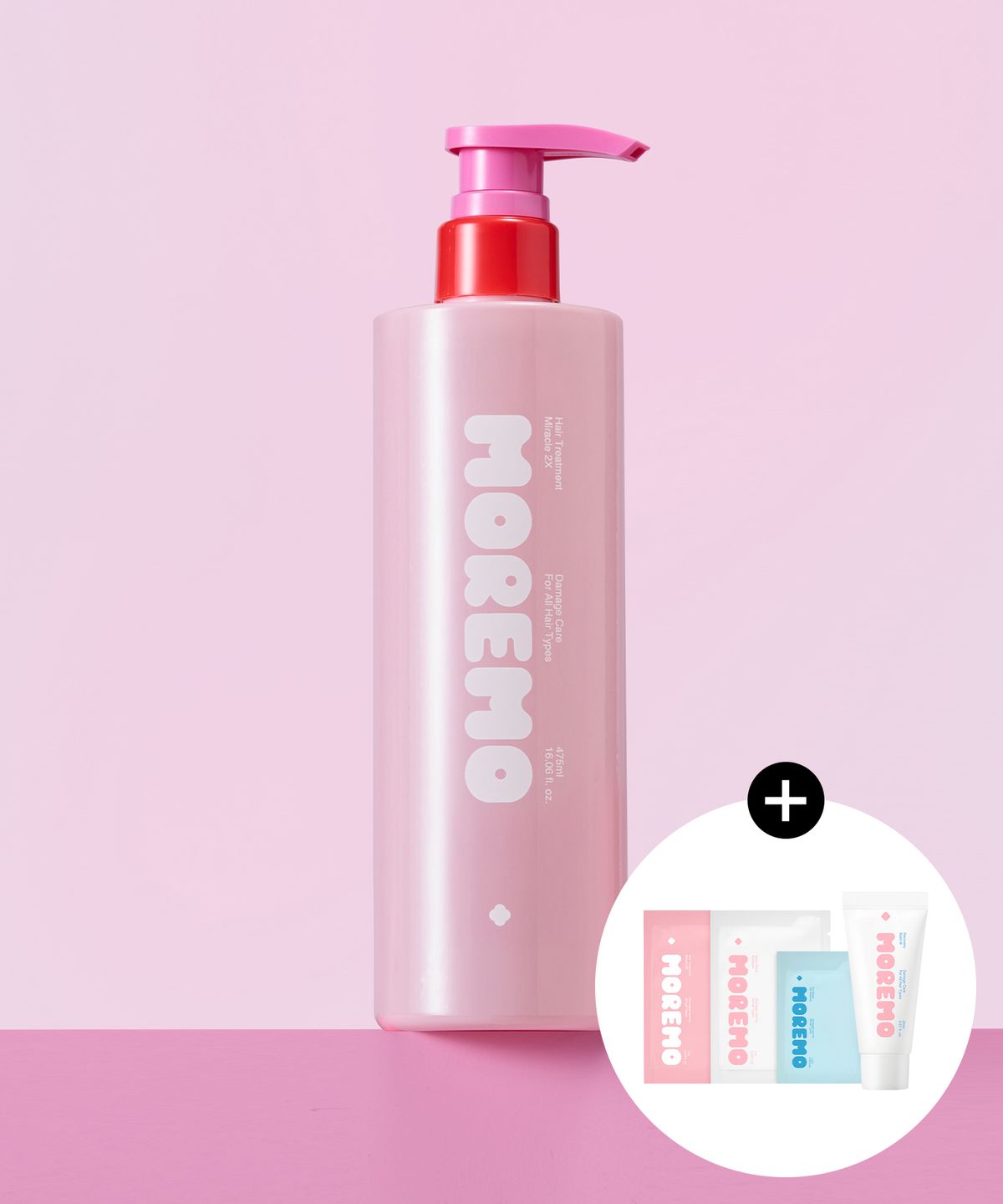 모레모(MOREMO) 헤어 트리트먼트 미라클 2X (475ml 대용량)+(증정) 리커버리밤 20ML+샤쉐3종