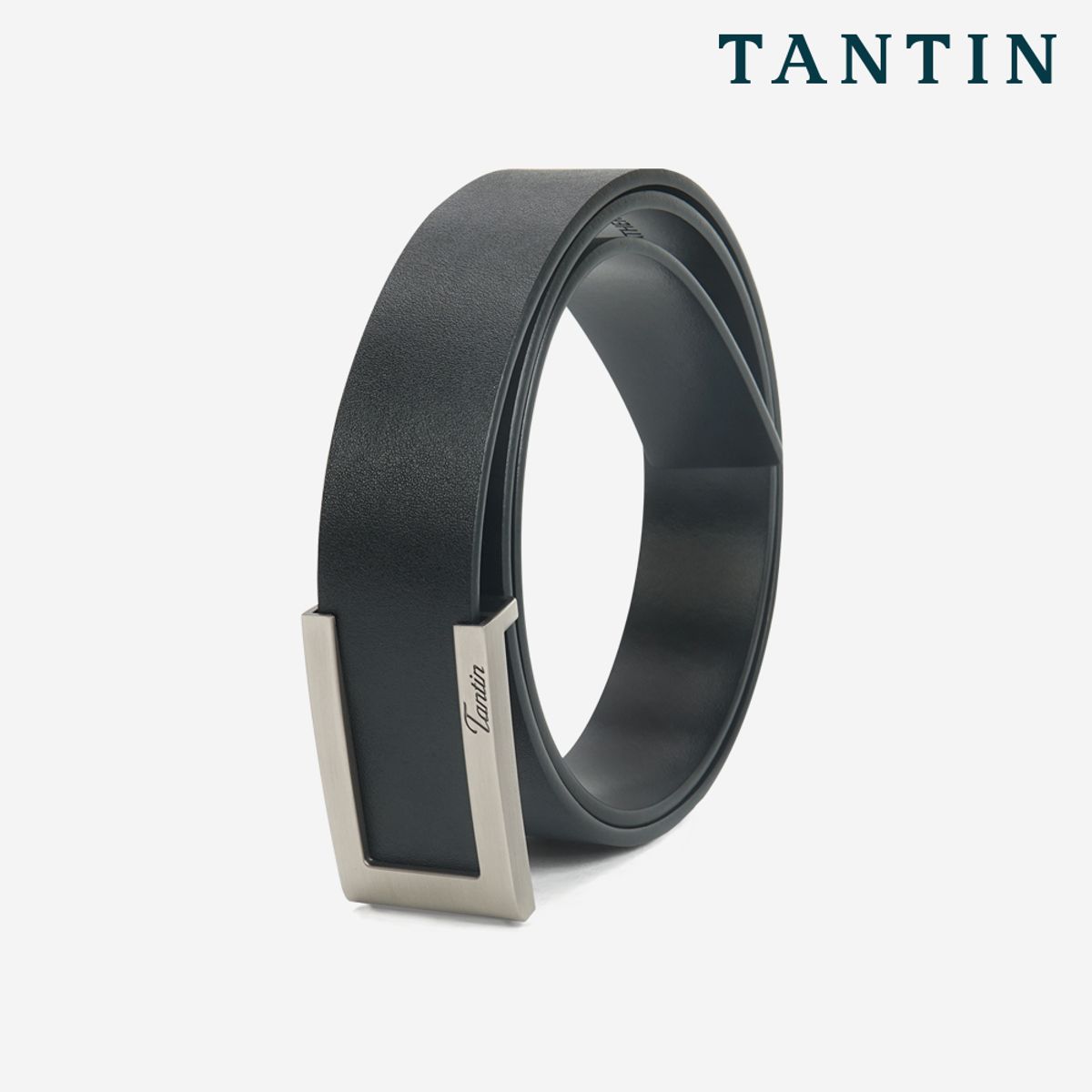 탄틴(TANTIN) 남자 정장 합금 수동 벨트 소가죽 T8706 실버