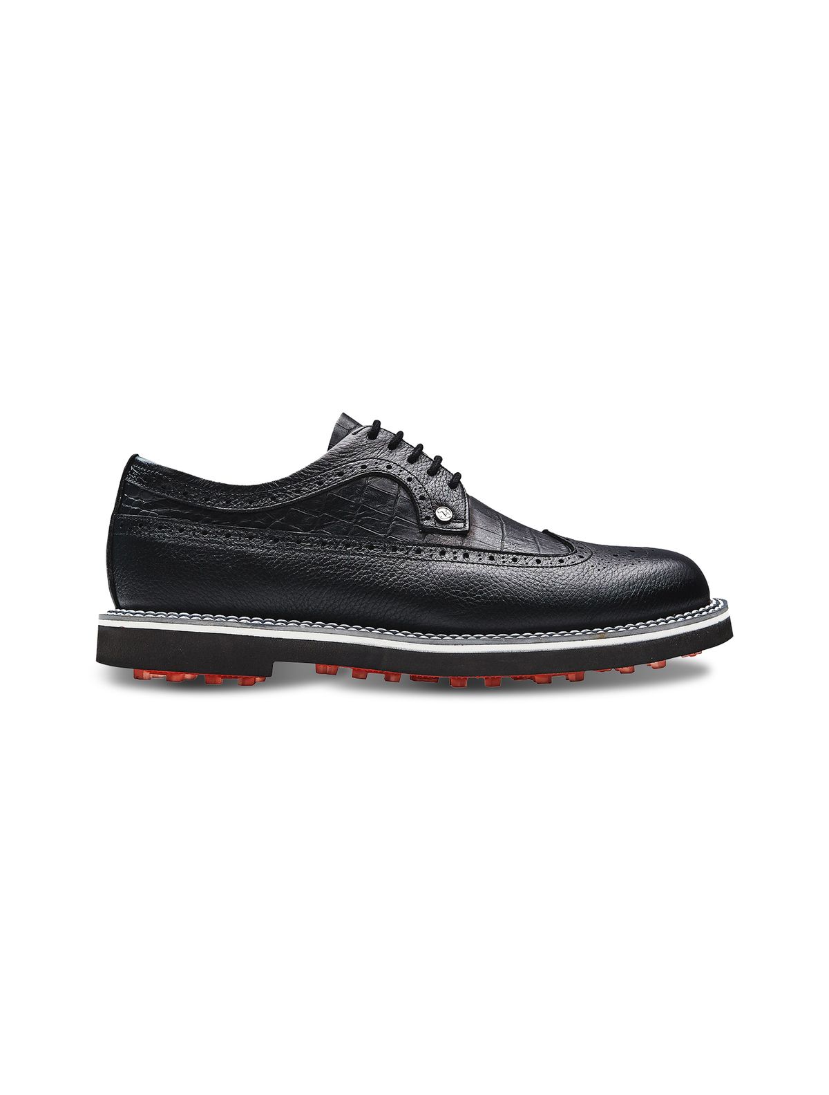 아베스골프(AVVES GOLF) 플라밍고 블랙 크로크다일 프리미엄 클래식골프화