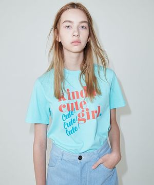 KINDA CUTE GIRL 티셔츠/스카이 블루