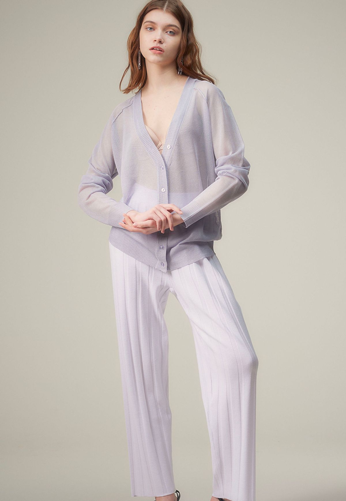 로희어패럴(ROHEE APPAREL) 시스루 가디건 / 라이트그레이