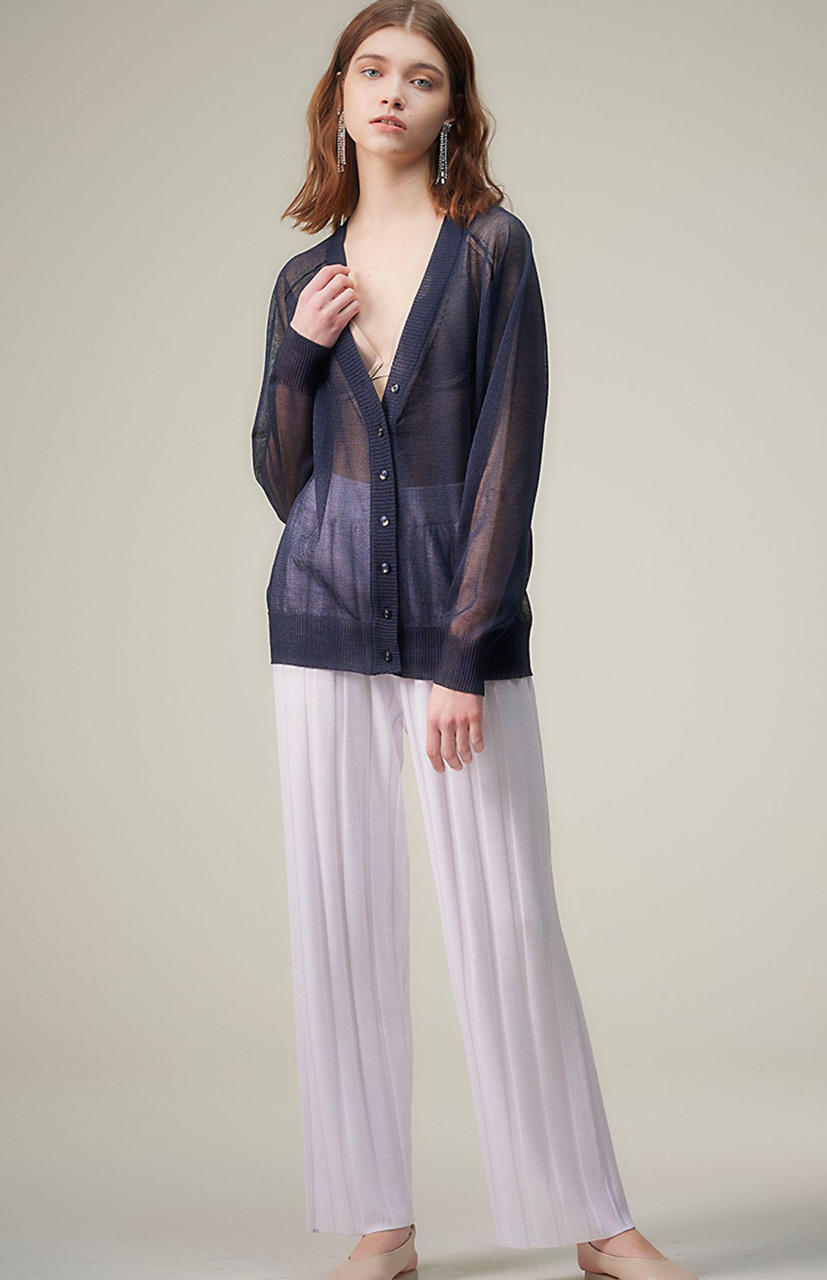 로희어패럴(ROHEE APPAREL) 시스루 가디건 / 네이비