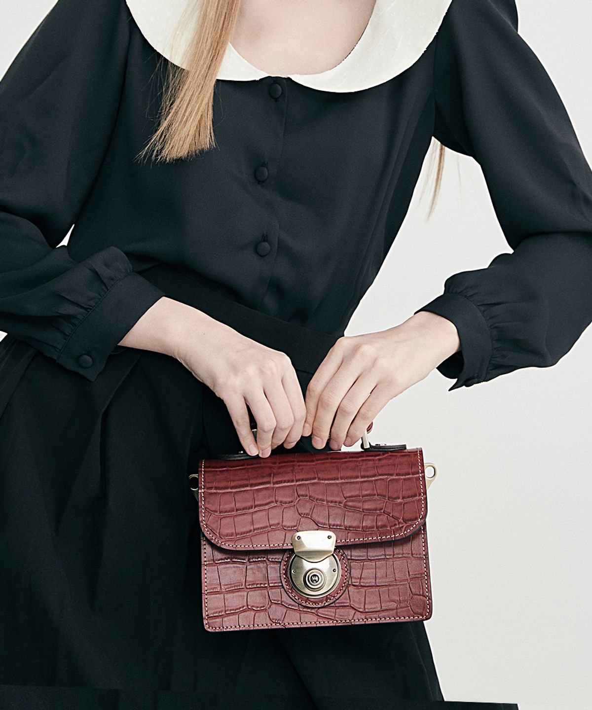 브로그앤머로우(BROGUE AND MORROW) CROCO NEMO Bag (Wine)