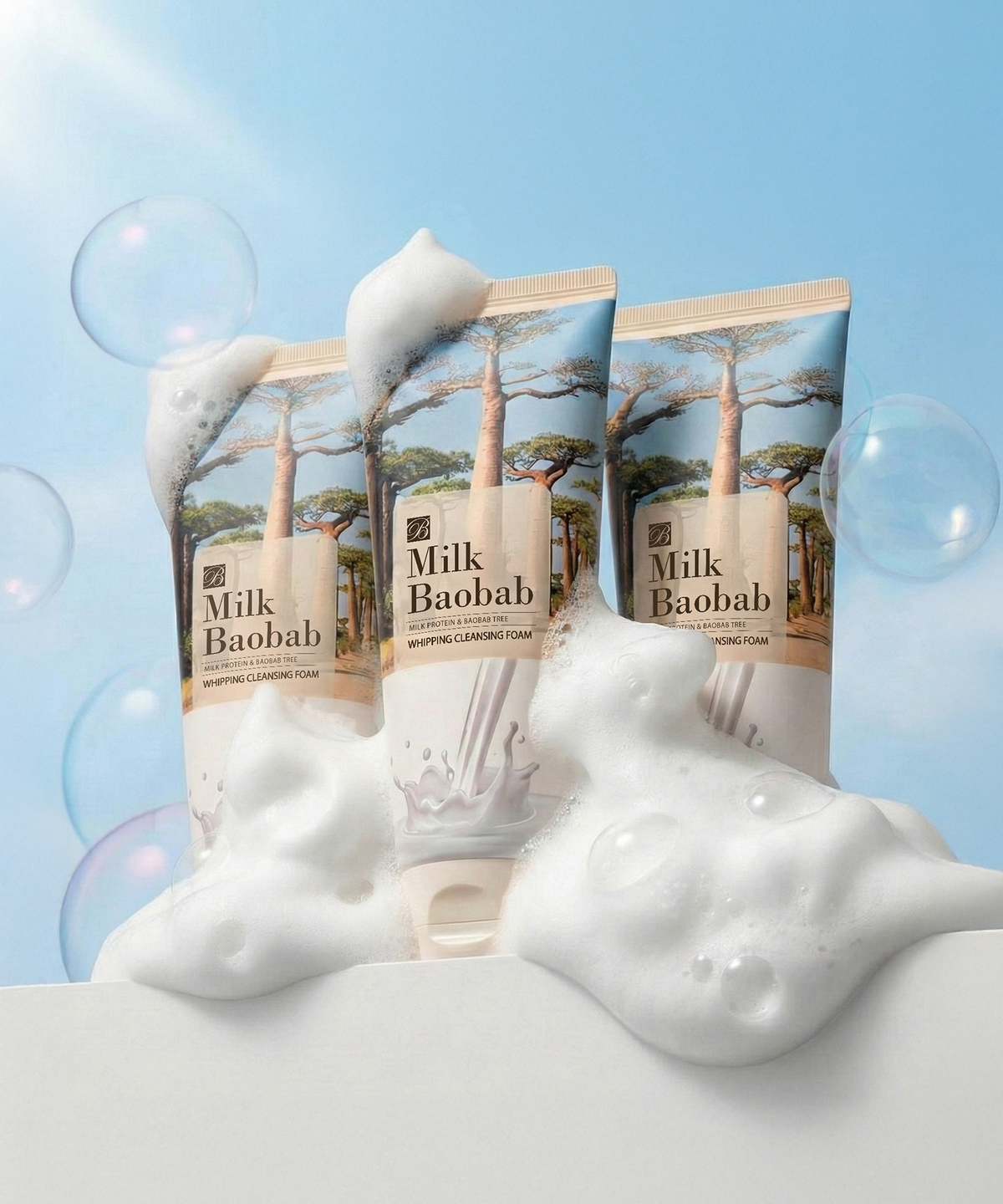 밀크바오밥(MILKBAOBAB) 휘핑 클렌징폼 120ml 3개