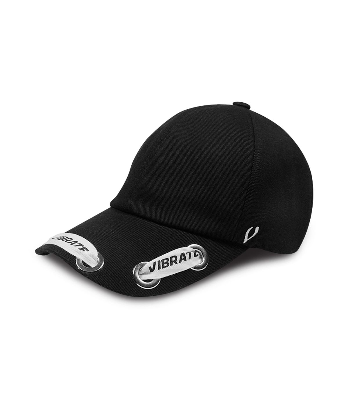 바이브레이트(VIBRATE) BLACK LINE - PUNCHING SIX HOLE BALL CAP (BLACK)