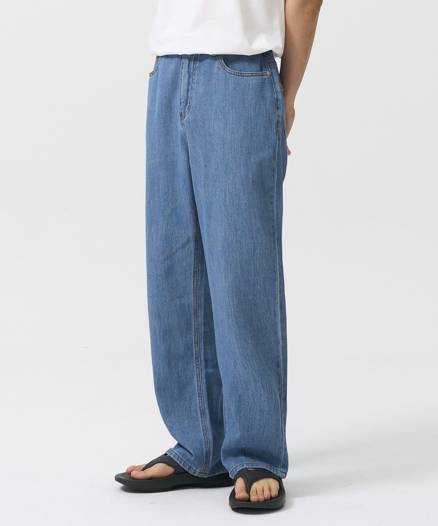 【TOFFEE】SL01 SUMMER DENIM WIDE PANTS MUSINSA | TOFFEE SL01 Summer Denim Wide Pants (LIGHT BLUE)