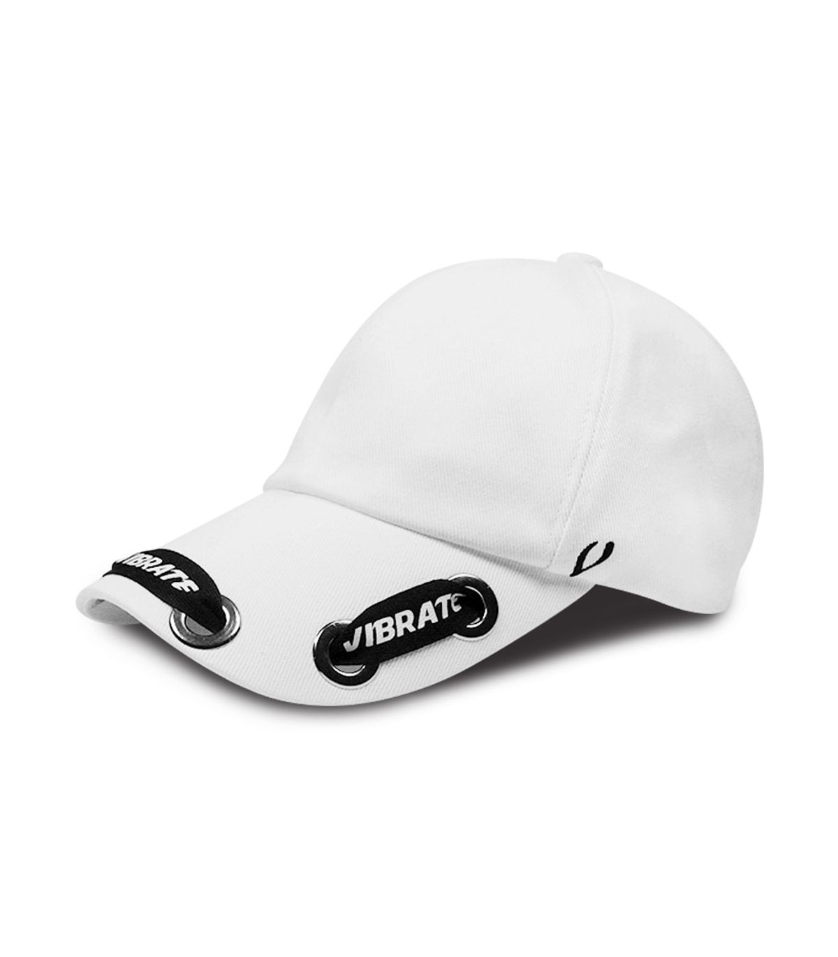 바이브레이트(VIBRATE) BLACK LINE - PUNCHING SIX HOLE BALL CAP (WHITE)